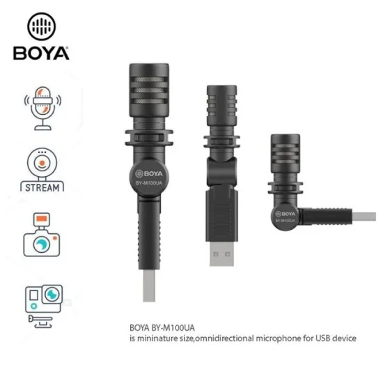 BOYA Miniature Condenser Smartphone mic (USB Jack) - Black
